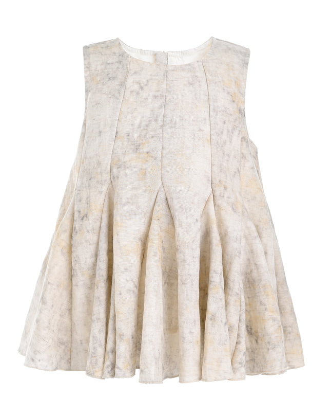 kids atelier sweet cactus Marble Pleated Two-Piece Set