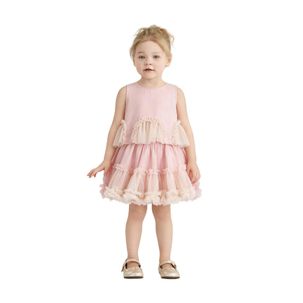 kids atelier sweet cactus Pink Tulle Ruffle Skirt Set