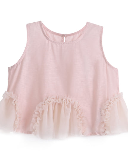 kids atelier sweet cactus Pink Tulle Ruffle Skirt Set