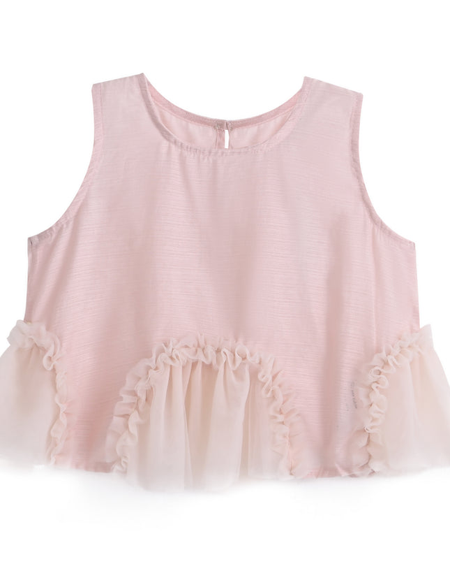 kids atelier sweet cactus Pink Tulle Ruffle Skirt Set