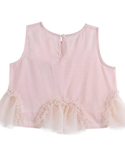 kids atelier sweet cactus Pink Tulle Ruffle Skirt Set