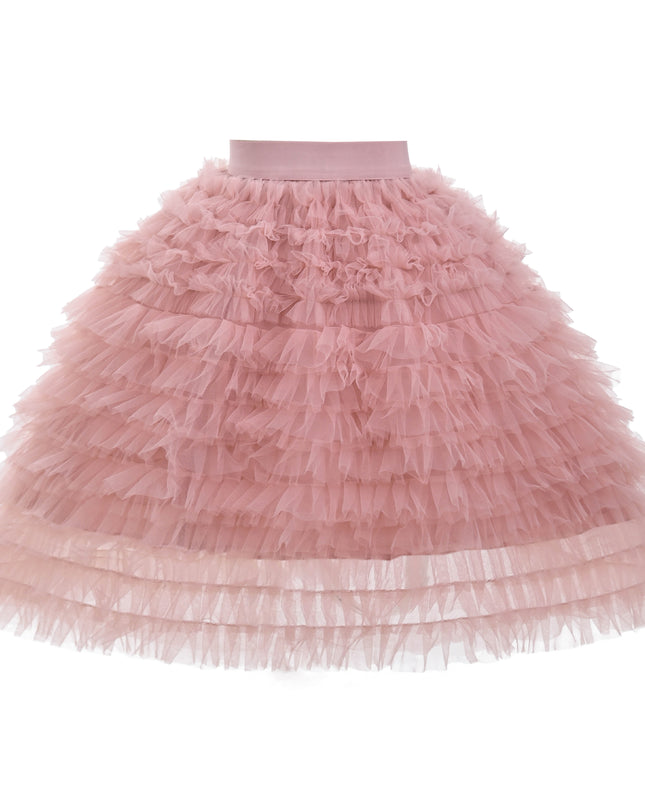 kids atelier sweet cactus Pink Checkered Jacket & Tulle Skirt Set