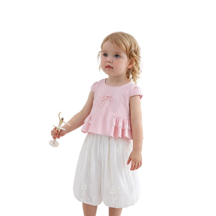 kids atelier sweet cactus Pink Lace Bow Short Set