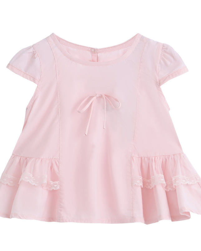 kids atelier sweet cactus Pink Lace Bow Short Set