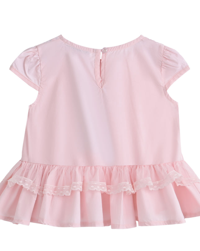 kids atelier sweet cactus Pink Lace Bow Short Set