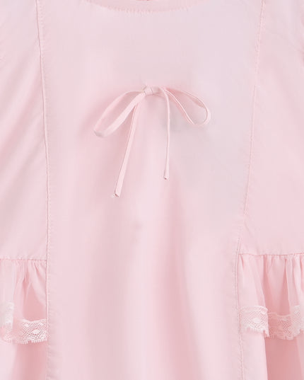 kids atelier sweet cactus Pink Lace Bow Short Set