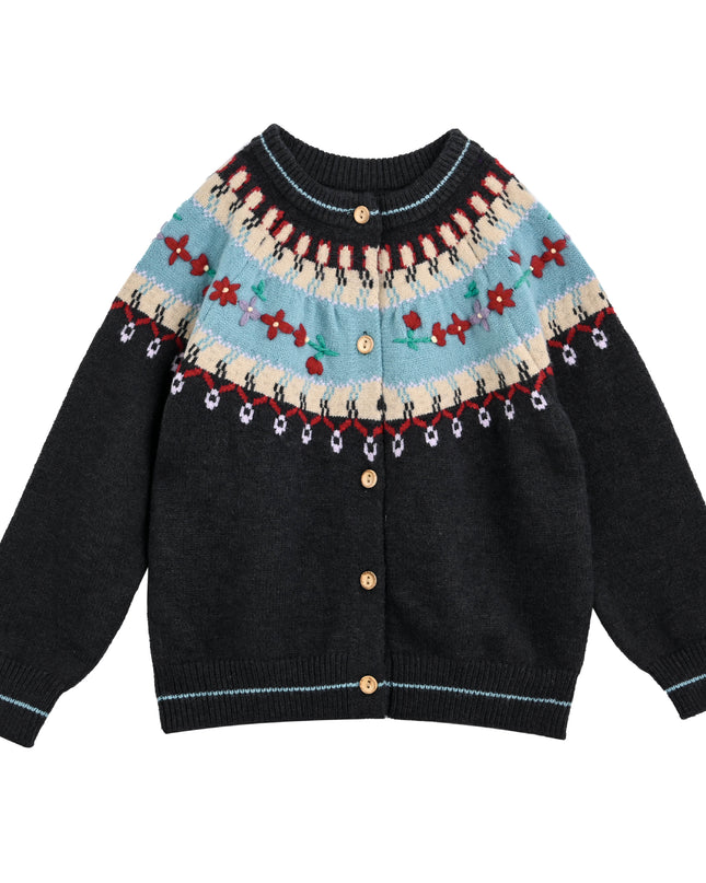 kids atelier sweet cactus Dark Grey Nordic Cardigan
