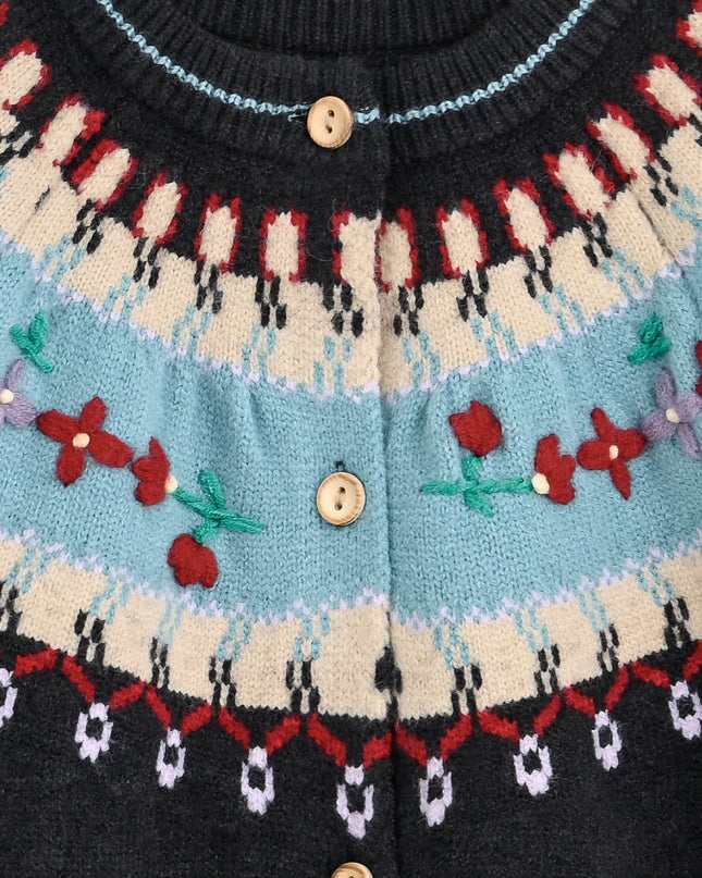 kids atelier sweet cactus Dark Grey Nordic Cardigan