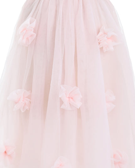 kids atelier sweet cactus Pink Flower-Embellished Tulle Dress