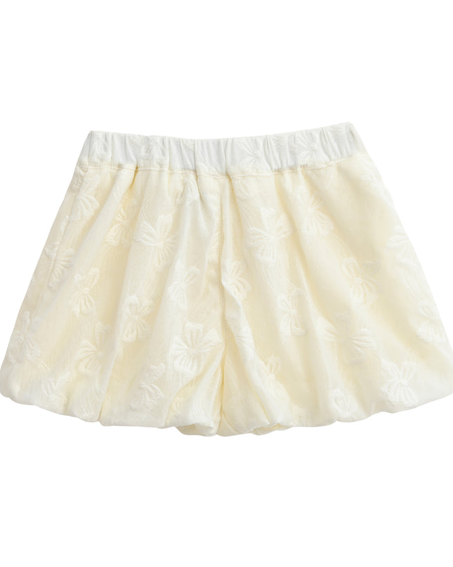 kids atelier sweet cactus Cream Embroidered Ruffle Outfit with Bow Headband