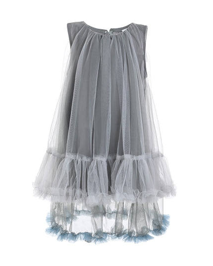 kids atelier sweet cactus Gray Tulle Ruffle Dress