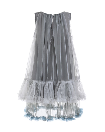 kids atelier sweet cactus Gray Tulle Ruffle Dress