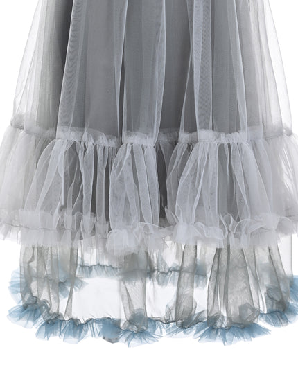kids atelier sweet cactus Gray Tulle Ruffle Dress