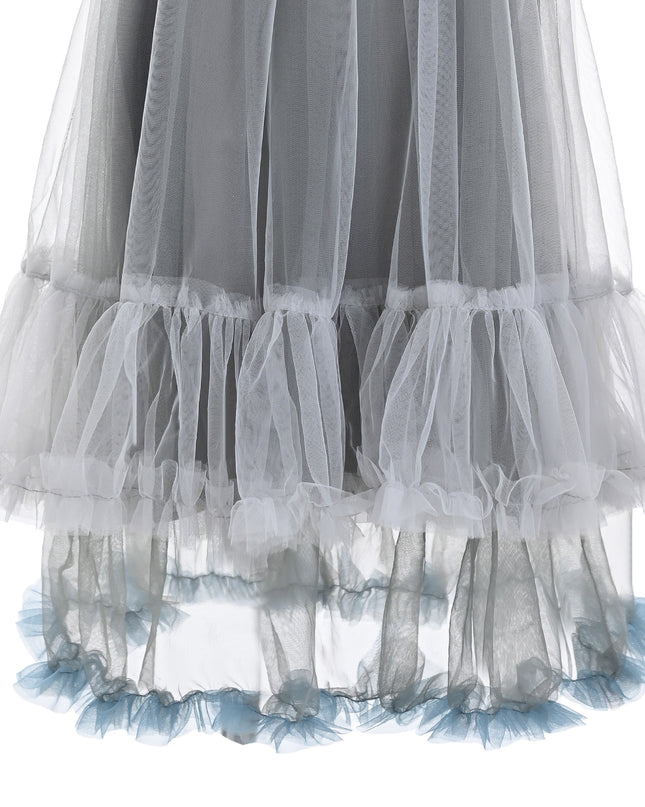 kids atelier sweet cactus Gray Tulle Ruffle Dress