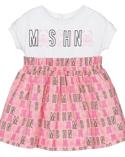 MOSCHINO-ALLOVER TEXT SS DRESS + BLOOMERS-MDV09K-LMB11-82789-SUGAR TOY