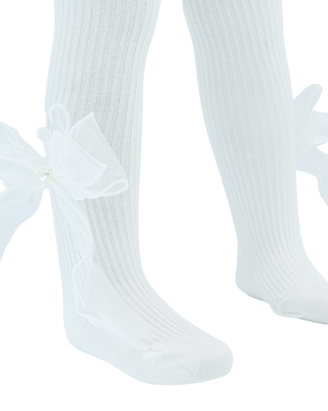 Heart Pearl Ribbon Tights