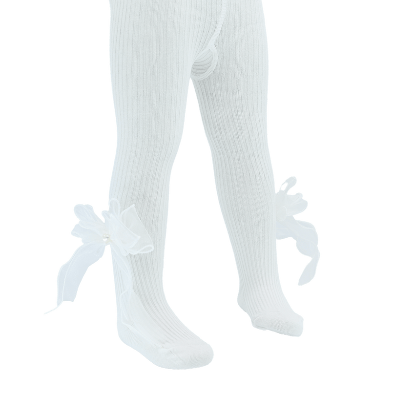 Heart Pearl Ribbon Tights