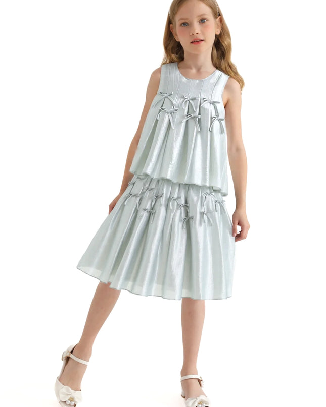 kidsatelier-tulleen-tud52012-metallic-ruffle-bow-sleeveless-top-skirt-set
