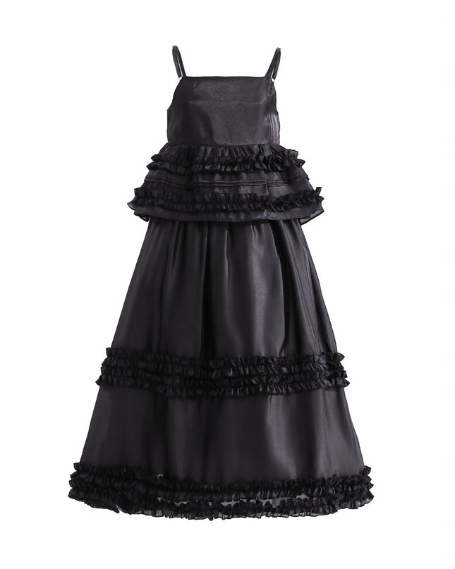 kids atelier tulleen Black Calista Ruffle Skirt Set