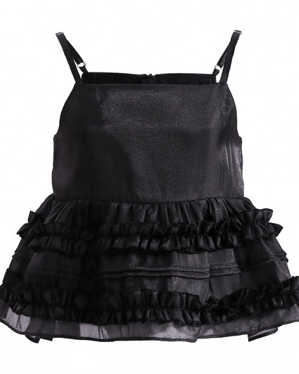 kids atelier tulleen Black Calista Ruffle Skirt Set