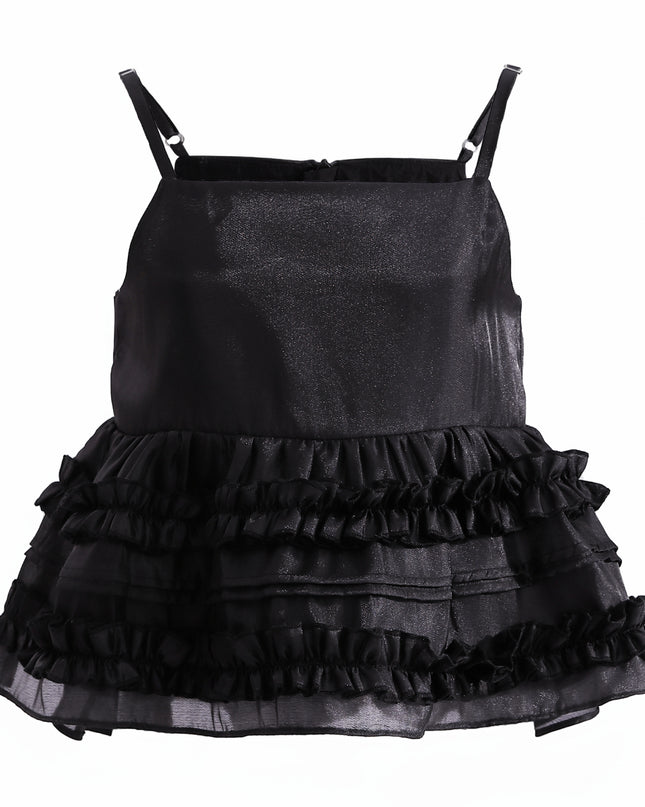 kids atelier tulleen Black Calista Ruffle Skirt Set