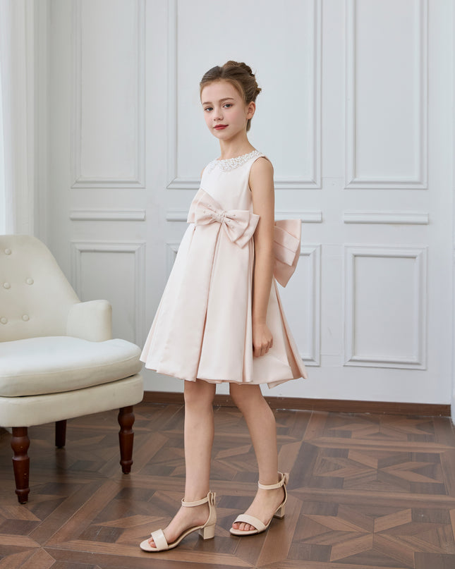 kids atelier tulleen Pink Melinda Pearl Double Bow Dress