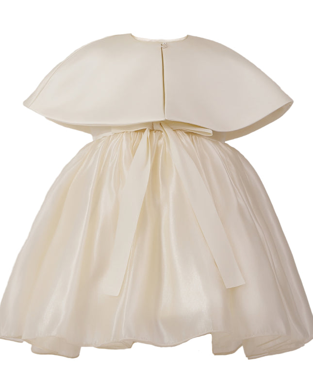 kids atelier tulleen Beige Dovera Timeless Cape-Overlay Gown
