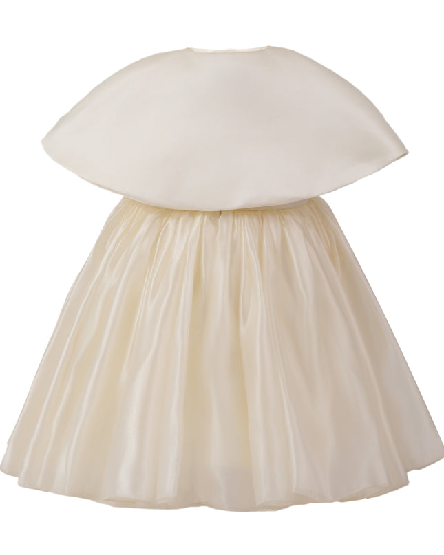 kids atelier tulleen Beige Dovera Timeless Cape-Overlay Gown