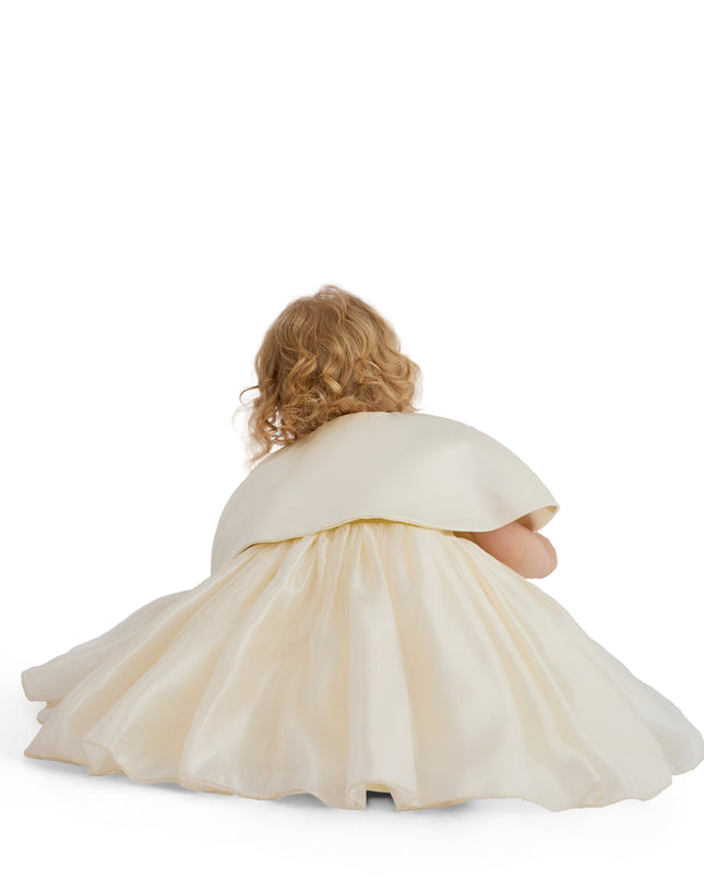 kids atelier tulleen Beige Dovera Timeless Cape-Overlay Gown
