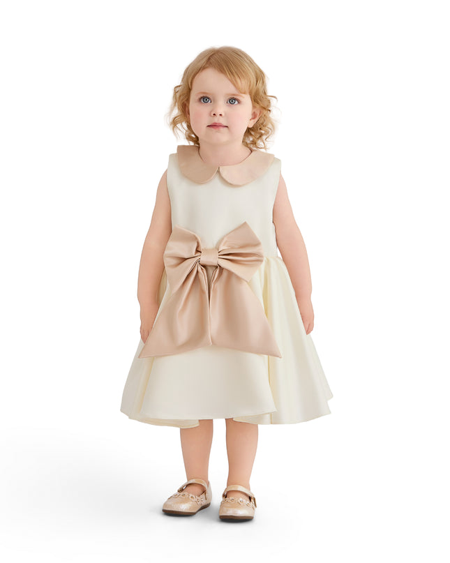 kids atelier tulleen Cream Elaria Petal Bow Gown