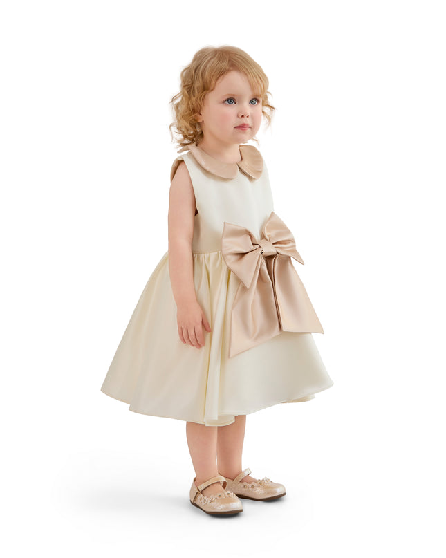 kids atelier tulleen Cream Elaria Petal Bow Gown