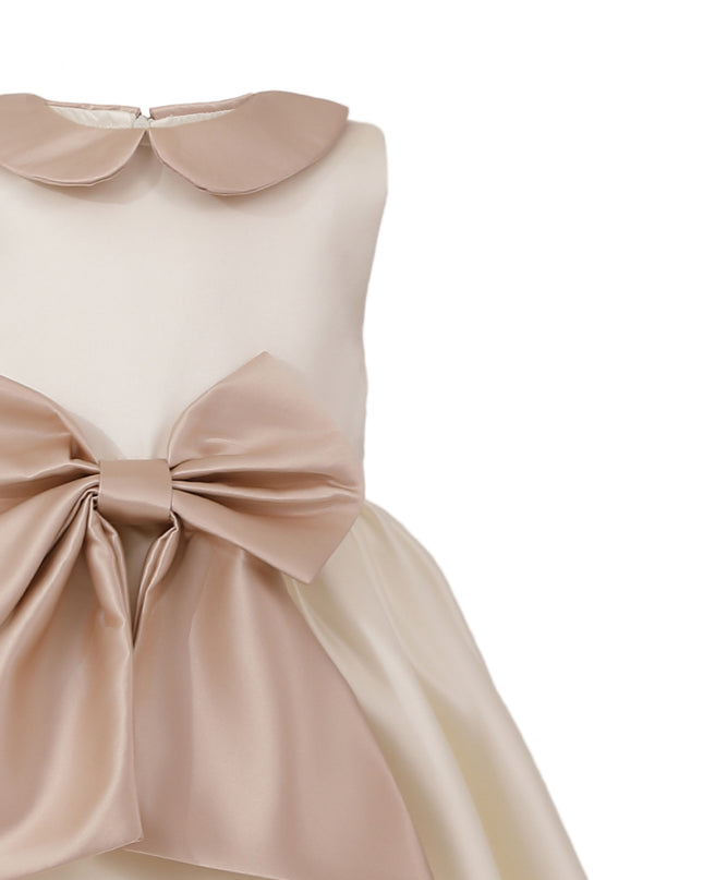 kids atelier tulleen Cream Elaria Petal Bow Gown