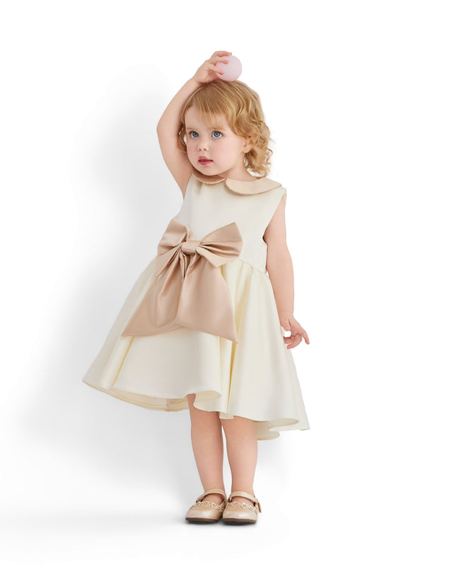 kids atelier tulleen Cream Elaria Petal Bow Gown