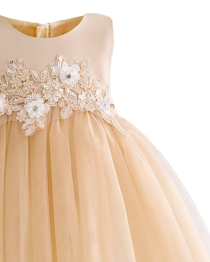 kids atelier tulleen Champagne Zinara Ribbon Bloom Gown