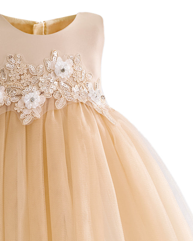 kids atelier tulleen Champagne Zinara Ribbon Bloom Gown