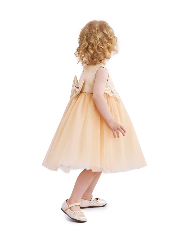 kids atelier tulleen Champagne Zinara Ribbon Bloom Gown