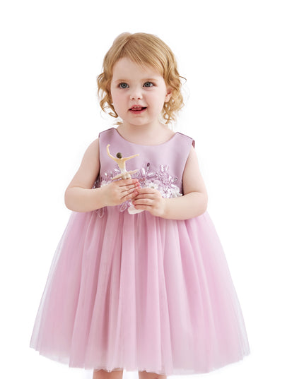 kids atelier tulleen Purple Zinara Ribbon Bloom Gown