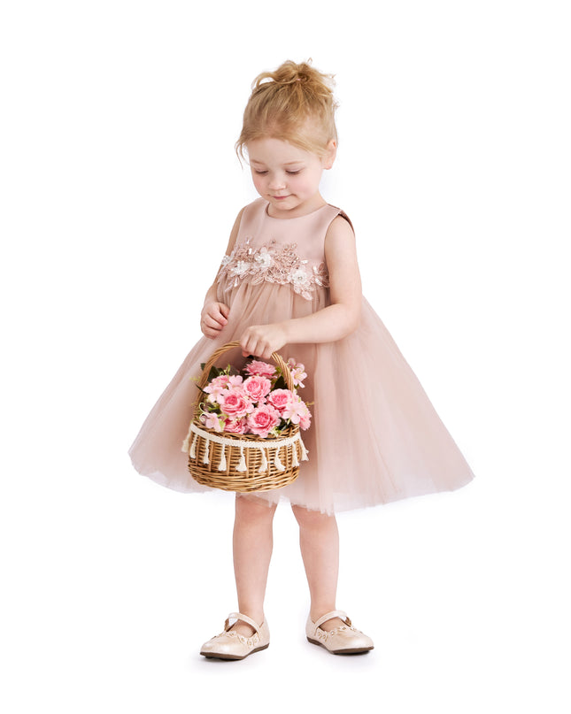 kids atelier tulleen Rose Zinara Ribbon Bloom Gown