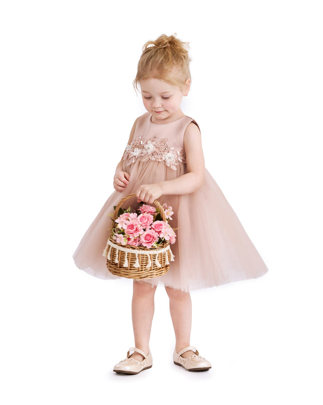 kids atelier tulleen Rose Zinara Ribbon Bloom Gown