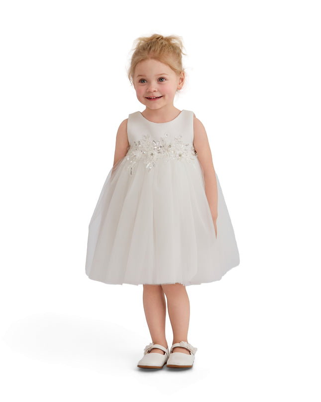 kids atelier tulleen White Zinara Ribbon Bloom Gown