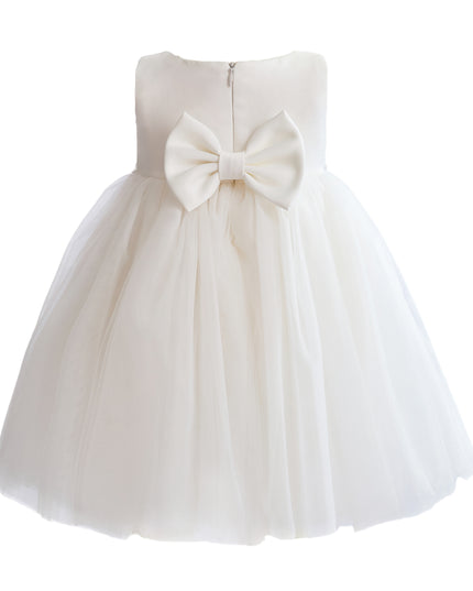 kids atelier tulleen White Zinara Ribbon Bloom Gown