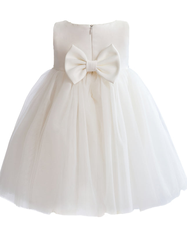 kids atelier tulleen White Zinara Ribbon Bloom Gown