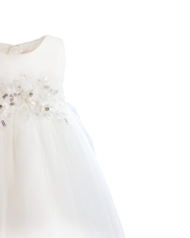 kids atelier tulleen White Zinara Ribbon Bloom Gown