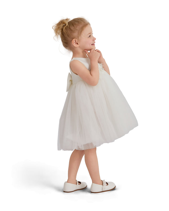 kids atelier tulleen White Zinara Ribbon Bloom Gown