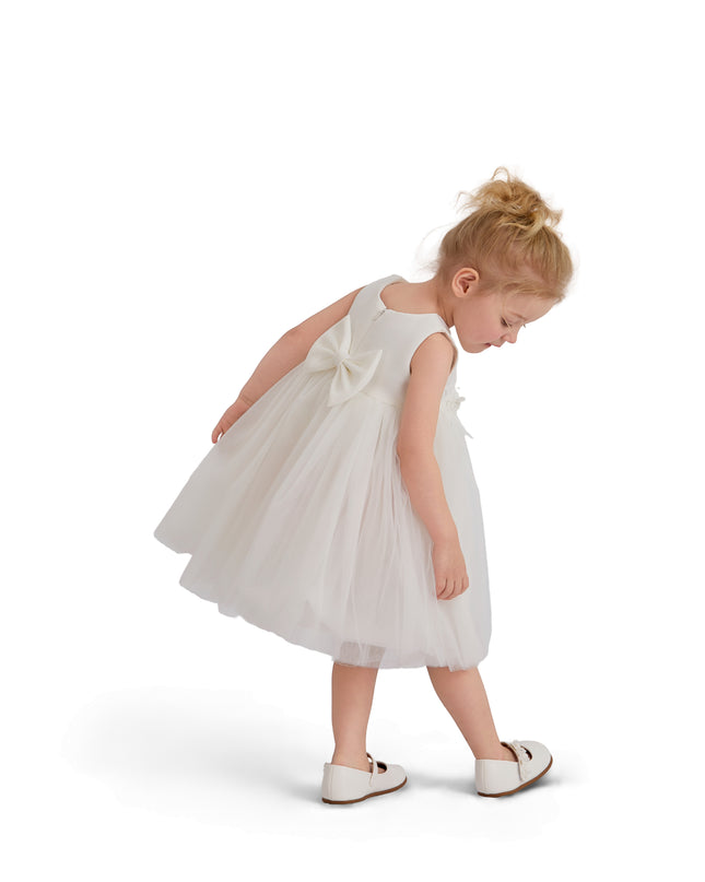 kids atelier tulleen White Zinara Ribbon Bloom Gown