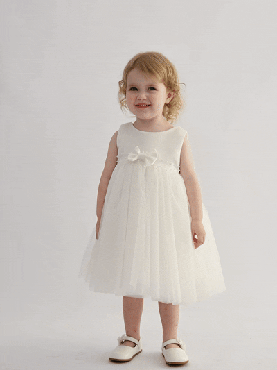 kids atelier tulleen Ivory Oravelle Lace Petal Gown
