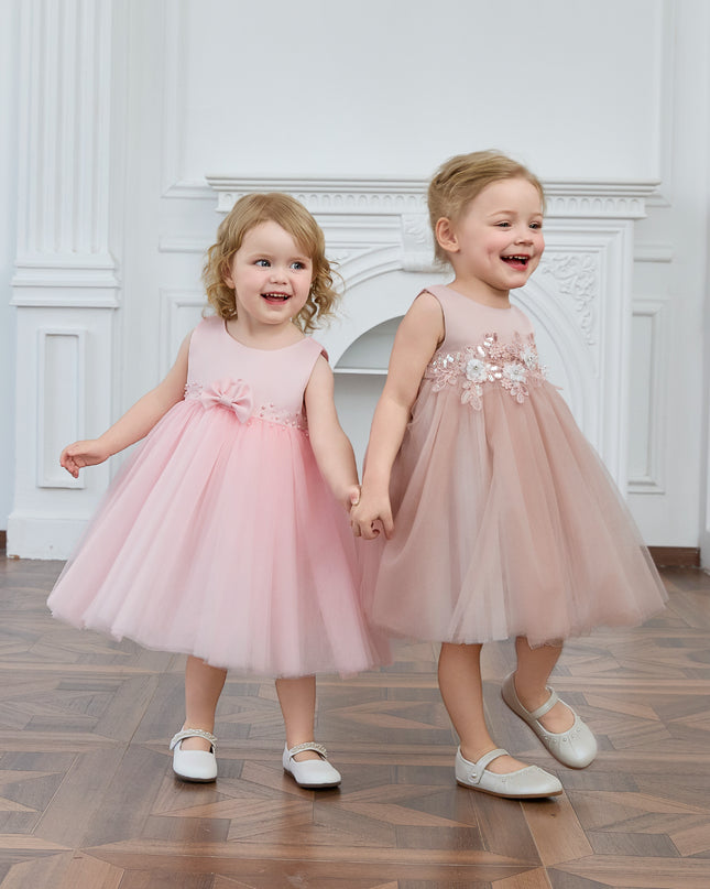 kids atelier tulleen Pink Oravelle Lace Petal Gown