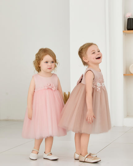 kids atelier tulleen Pink Oravelle Lace Petal Gown