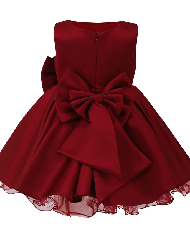 kids atelier tulleen Burgundy Canyonelle Bow Waist Dress