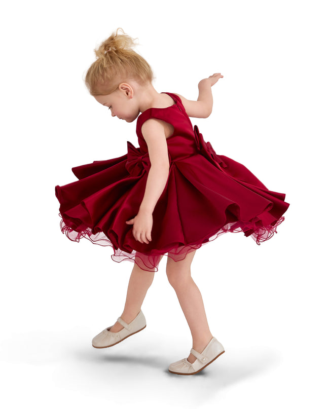 kids atelier tulleen Burgundy Canyonelle Bow Waist Dress